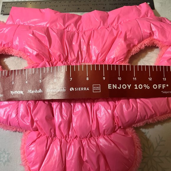 CHICDOG pink puffy VEST dog Sz M (see chart) pre-owned with D-ring slit - Picture 7 of 12